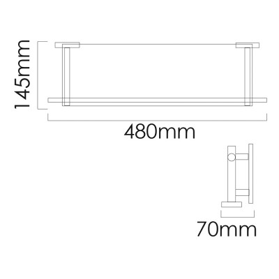 MOCHA Glass Shelf - 50cm M302