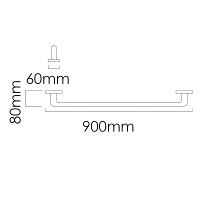 MOCHA Towel Bar Stainless Steel 304 - 900mm (Mirror Finish) M442-36