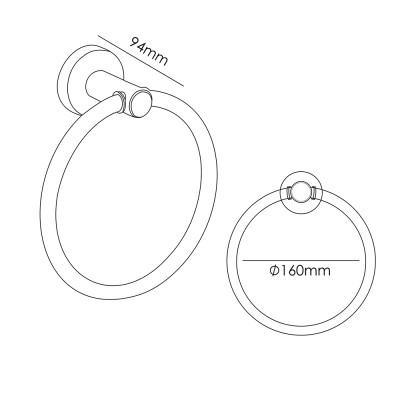 MOCHA Stainless Steel Hook Bar Towel Ring M447-GD