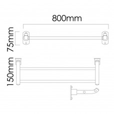 MOCHA Stainless Steel 304 Towel Bar- 650cm Foldable (Mirror Finish) M554-32