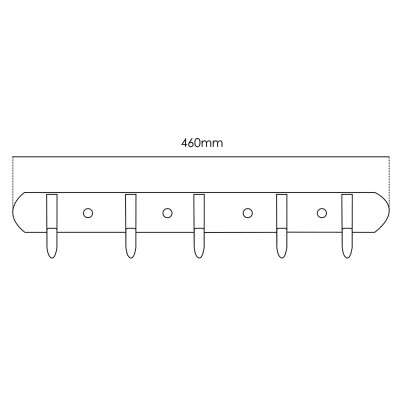 MOCHA Stainless Steel Hook Bar 5 hooks M8008-5GM
