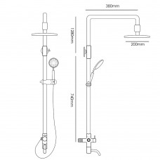 MOCHA 3-Way Exposed Shower Set Applicable For Water Heater MSS6903