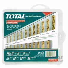 TOTAL 12 Pcs HSS Twist Drill Bits Set T-TACSD0125