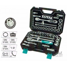 TOTAL Industrial 25 Pcs 1/2″ Socket Set T-THT121251